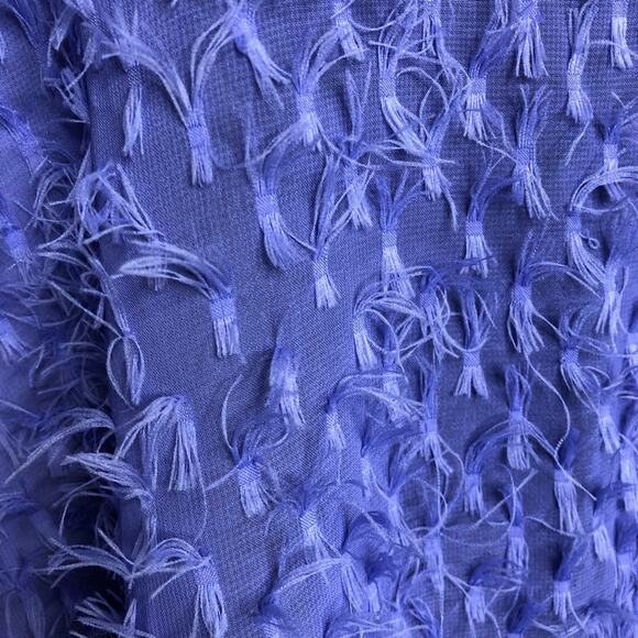 ASOS Design purple blue fringe feather sheer button down top size US 14 - Picture 6 of 14